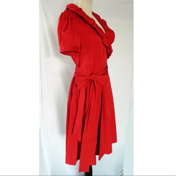 DVF Neiman Marcus Bethania Wrap Dress Red 10 - Picture 3 of 7